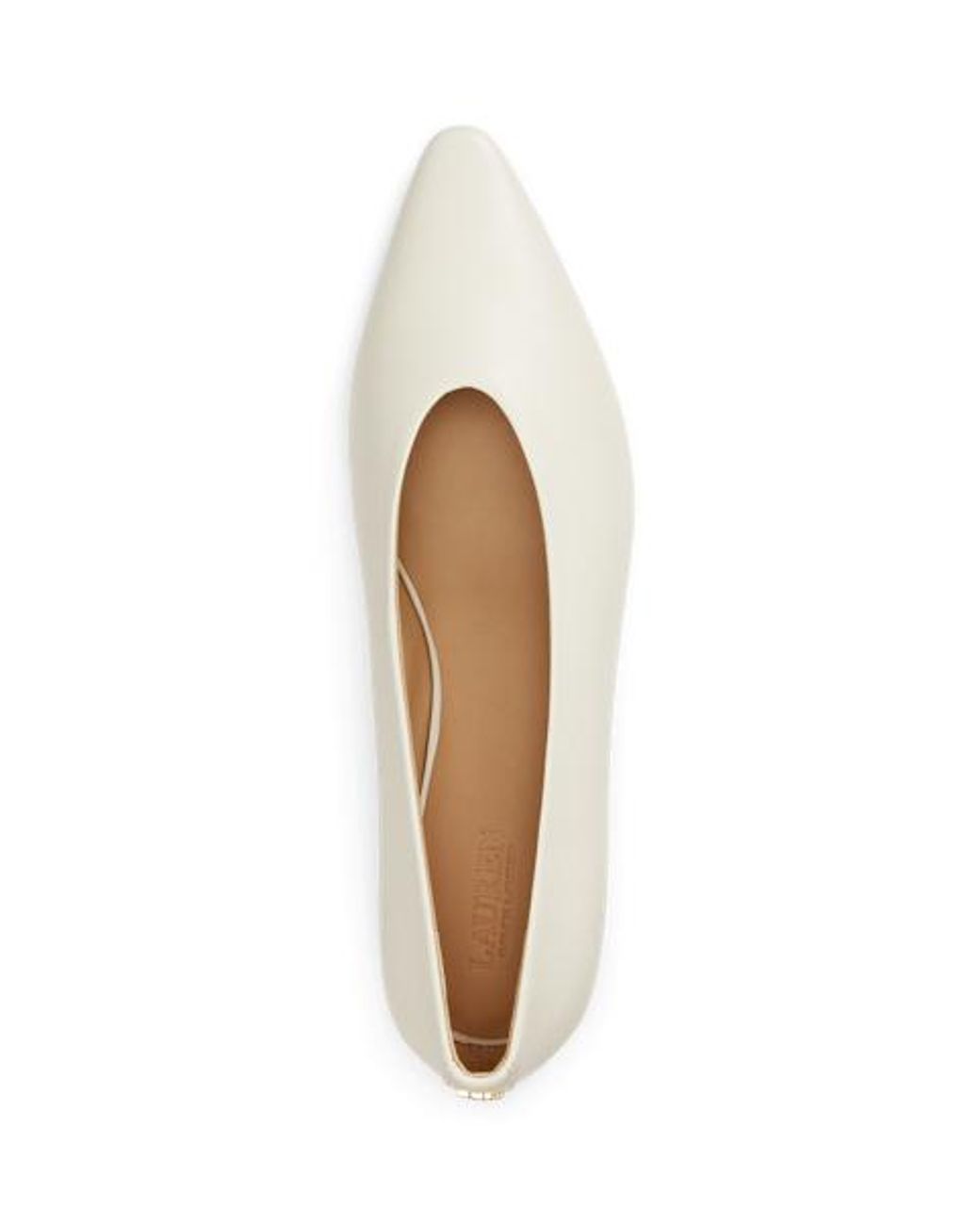 Ralph Lauren Natural Audri Nappa Leather Ballet Flat