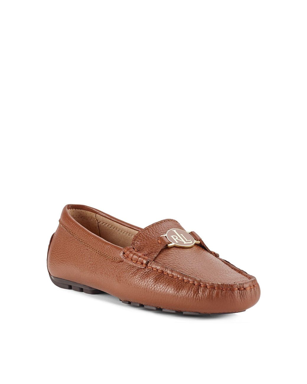 Ralph Lauren Carley Leather Loafer in Brown | Lyst UK