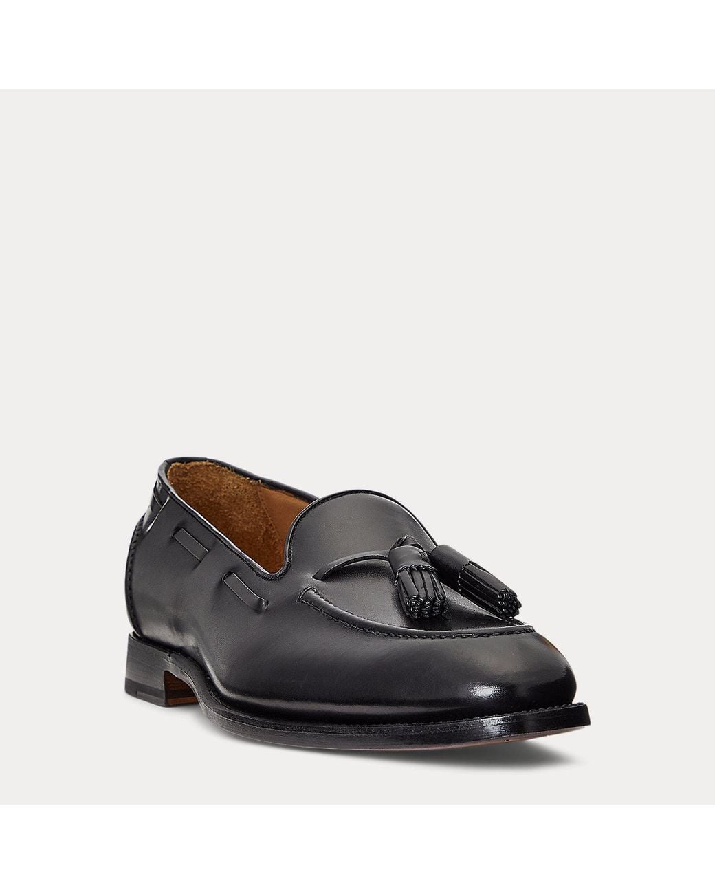 Ralph Lauren White Luther Tassel Calfskin Loafer for men