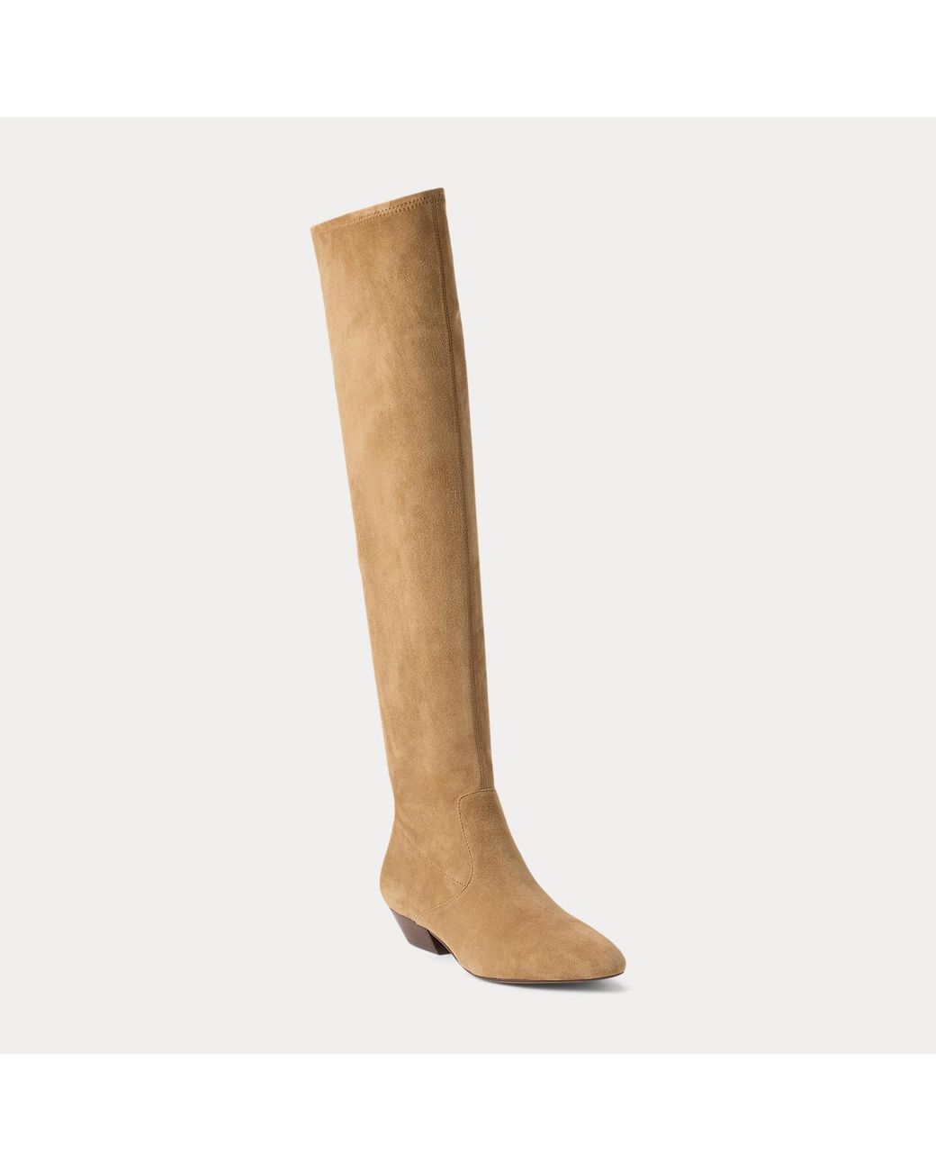 Ralph Lauren Brown Weslee Sheep-Suede Tall Boot