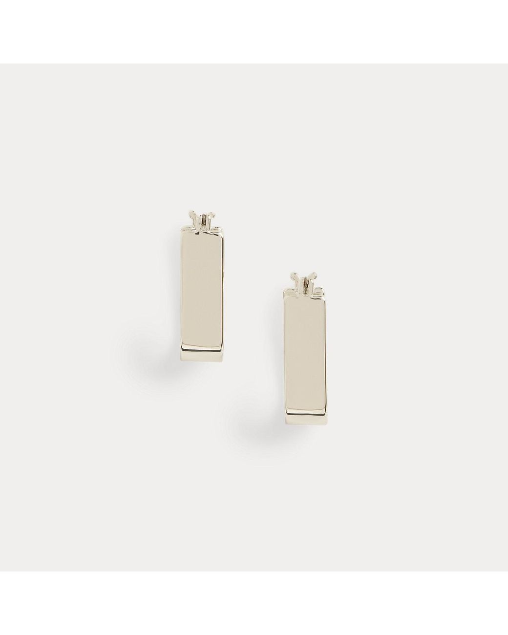 Ralph Lauren Metallic Plated Geometric Hoop Earrings