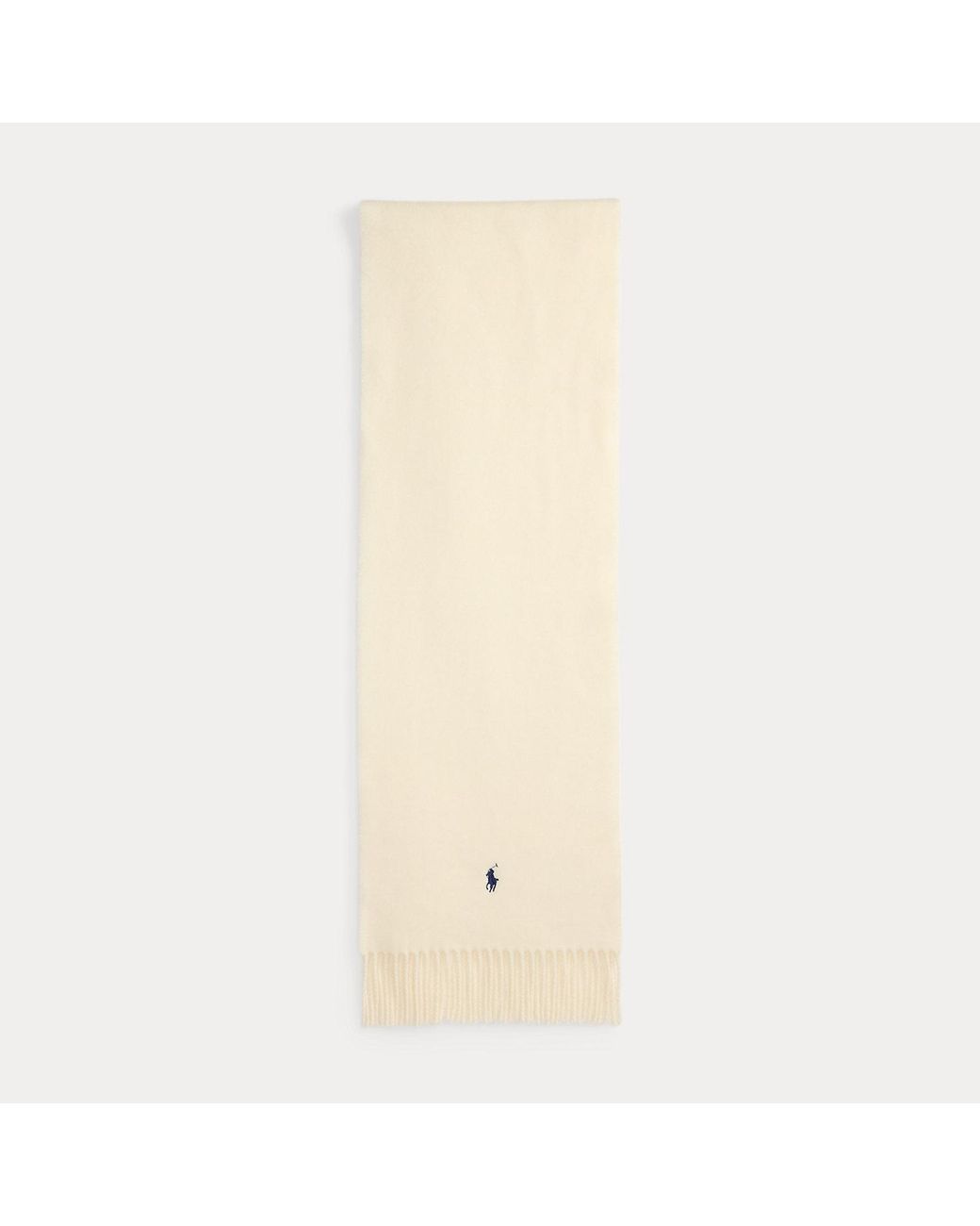 Polo Ralph Lauren Natural Fringe-Trim Wool Scarf