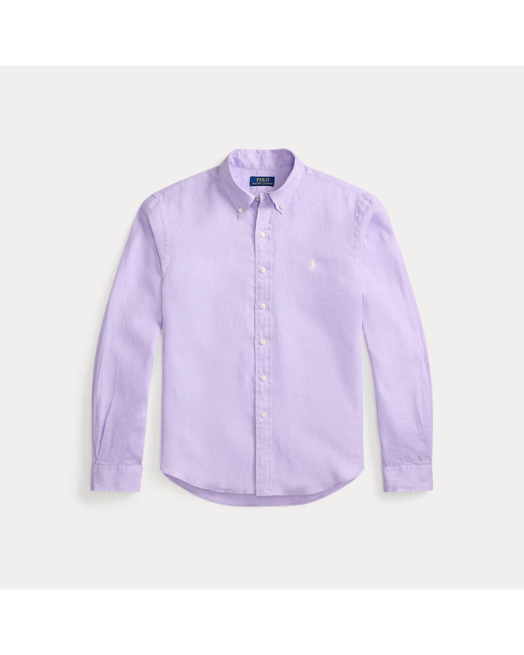 Polo Ralph Lauren Purple Custom Fit Linen Shirt for men