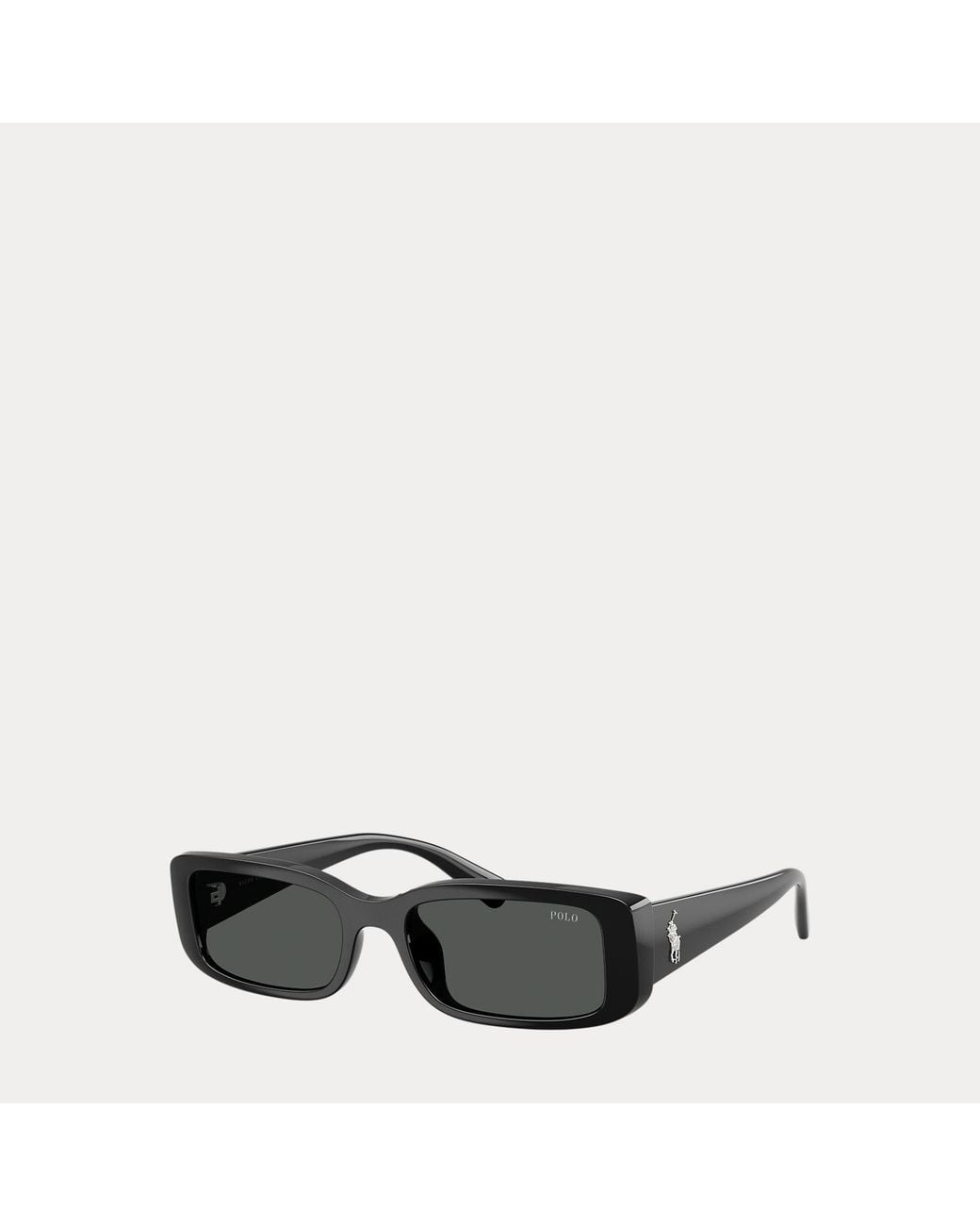 Polo Ralph Lauren Black Polo Pony Rectangular Sunglasses for men