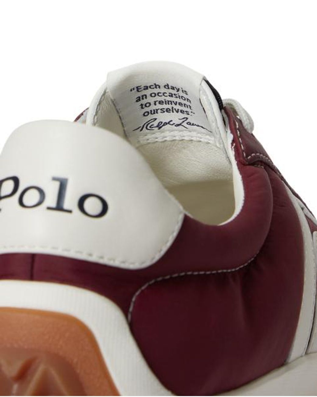 Polo Ralph Lauren Red Nylon-Leather Treaded Low-Top Trainer