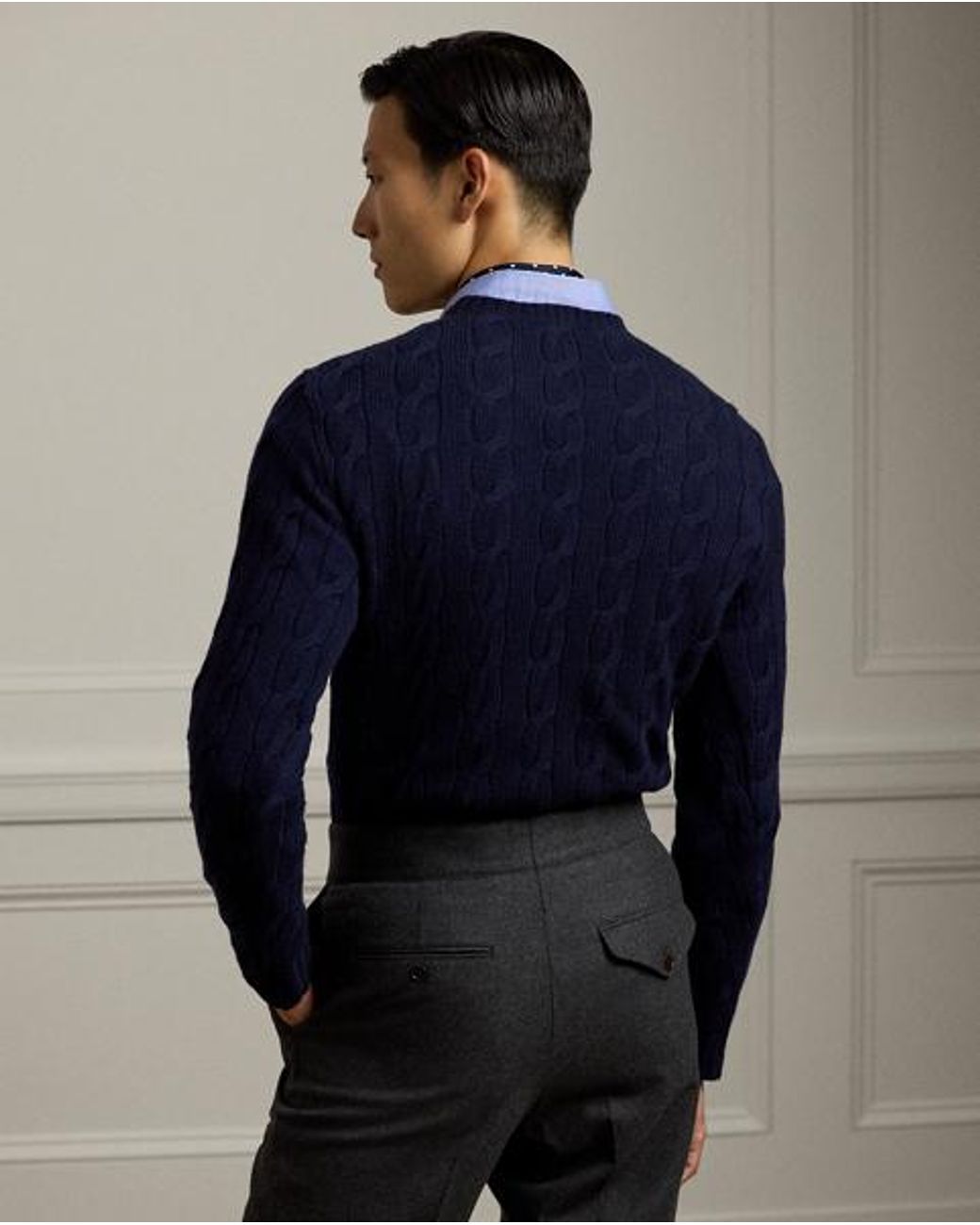 Ralph Lauren Blue Cable-knit Cashmere Jumper for men