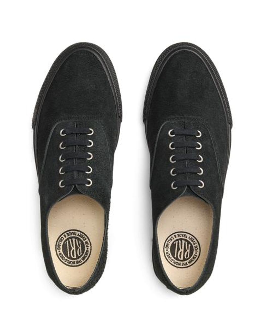 RRL Black Roughout Suede Sneaker for men
