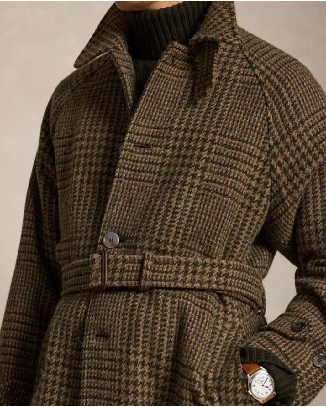 Polo Ralph Lauren Green Glen Plaid Wool Tweed Balmacaan Coat for men