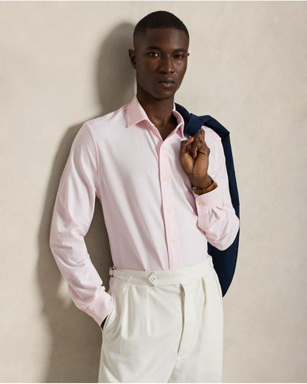 Polo Ralph Lauren Natural Striped Stretch Knit Oxford Shirt for men