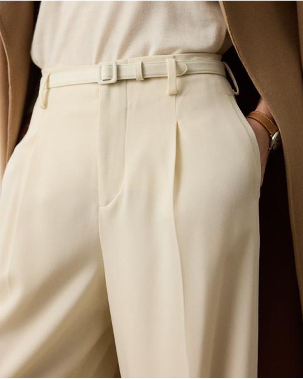 Ralph Lauren Natural Acklie Wool Gabardine Trouser