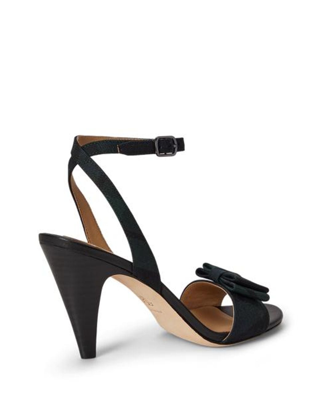 Ralph Lauren Black Gracy Bow-Trim Watch Plaid Sandal