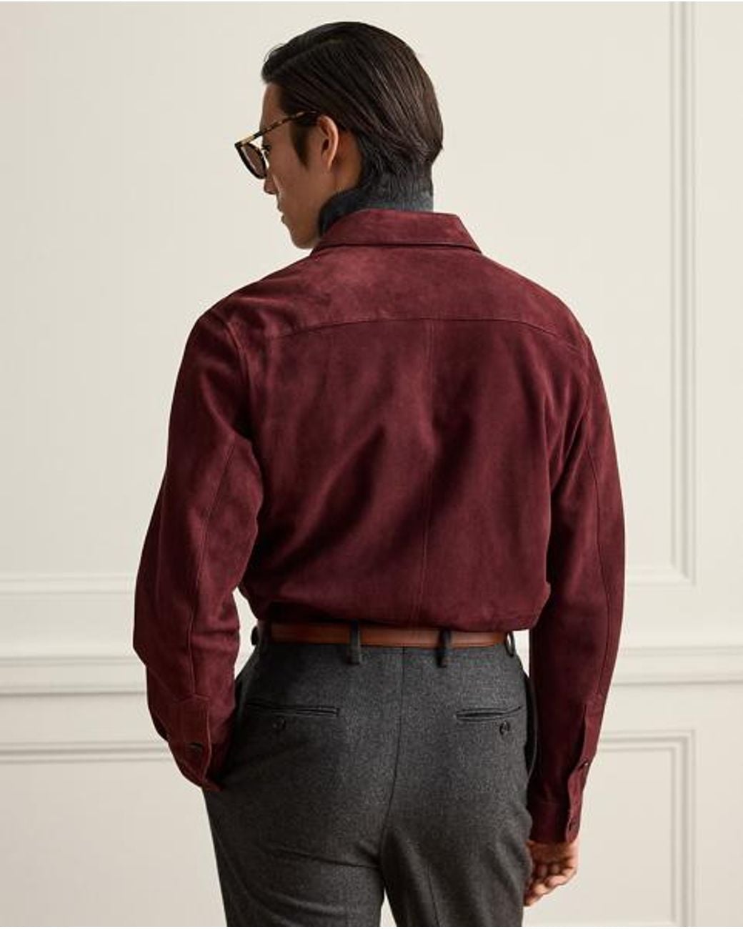 Ralph Lauren Red Calloway Suede Shirt Jacket for men
