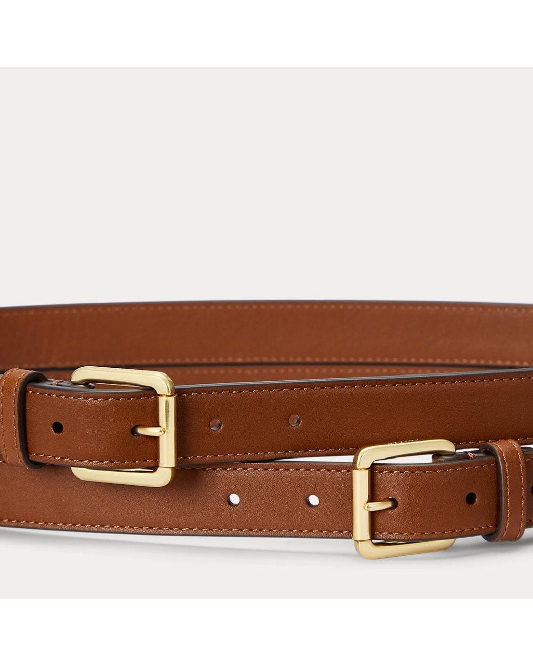 Ralph Lauren Leather Double-buckle Stacked Wide Belt in  display picture 1