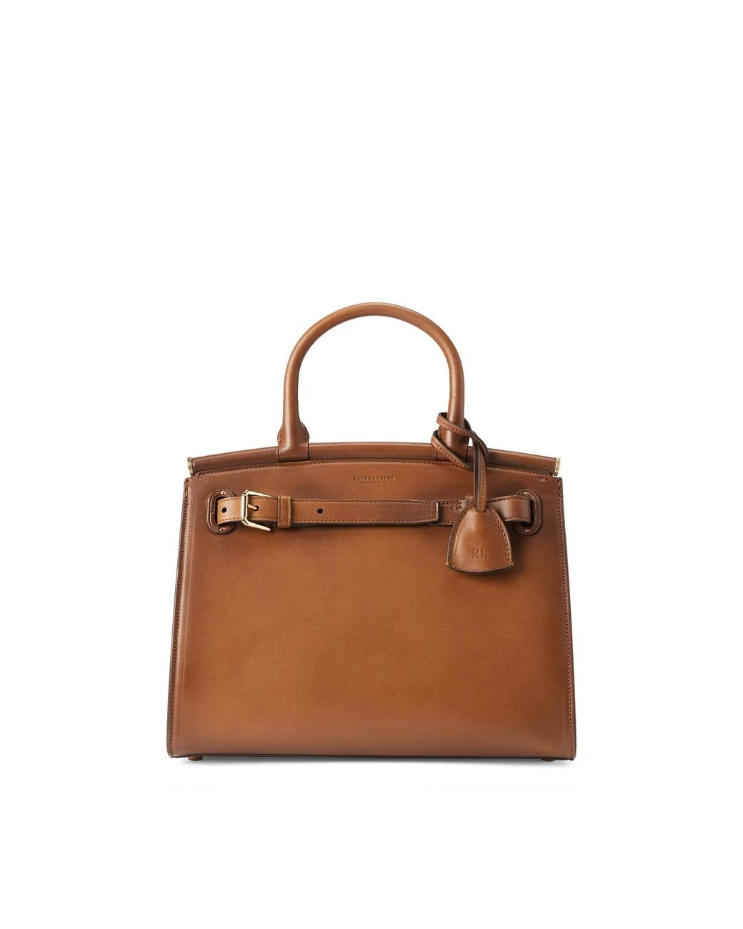 Ralph Lauren Collection Leather Burnished Medium Rl50 Handbag in rl Gold  (Brown) | Lyst