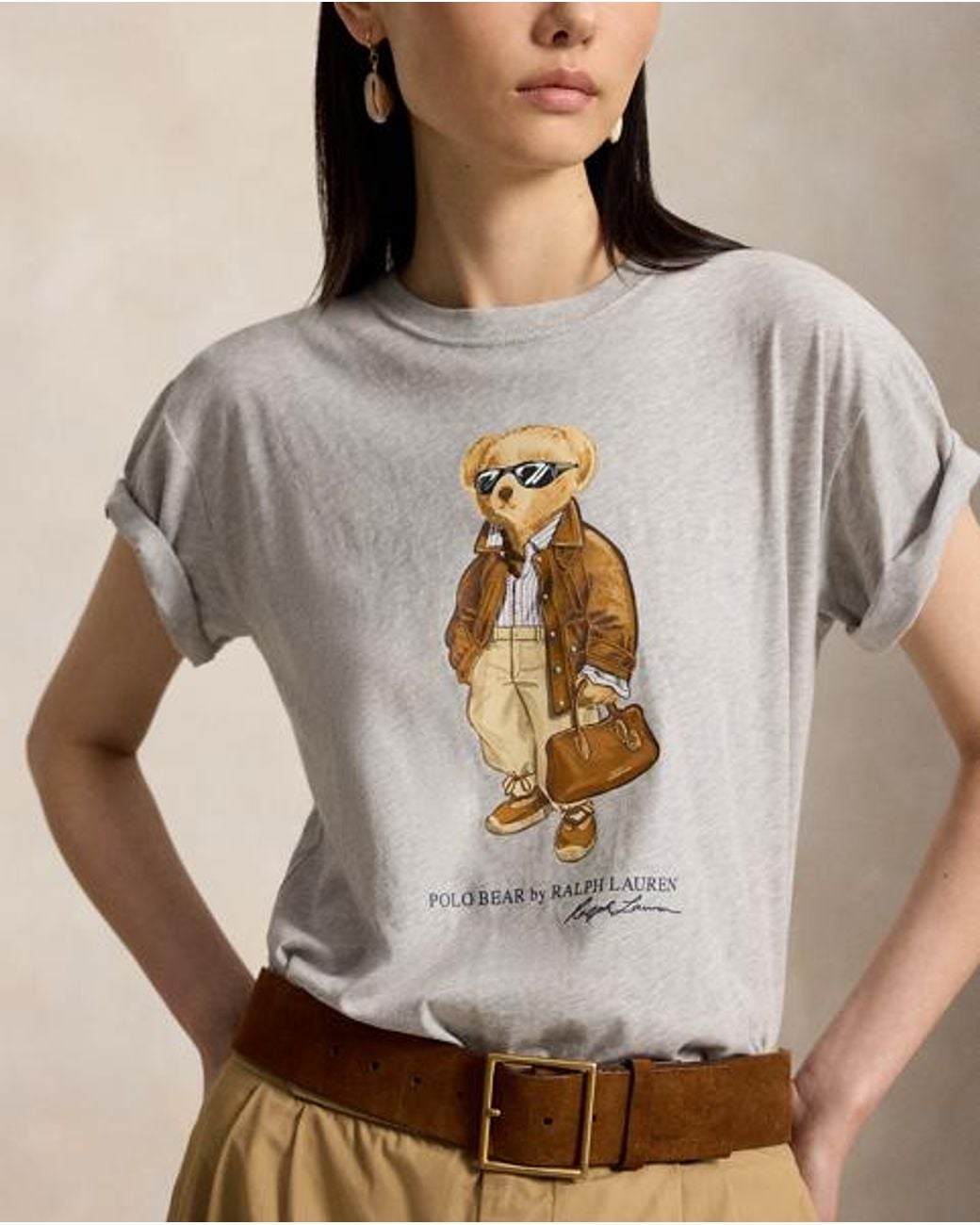 Polo Ralph Lauren Gray Polo Bear Cotton Jersey T-Shirt