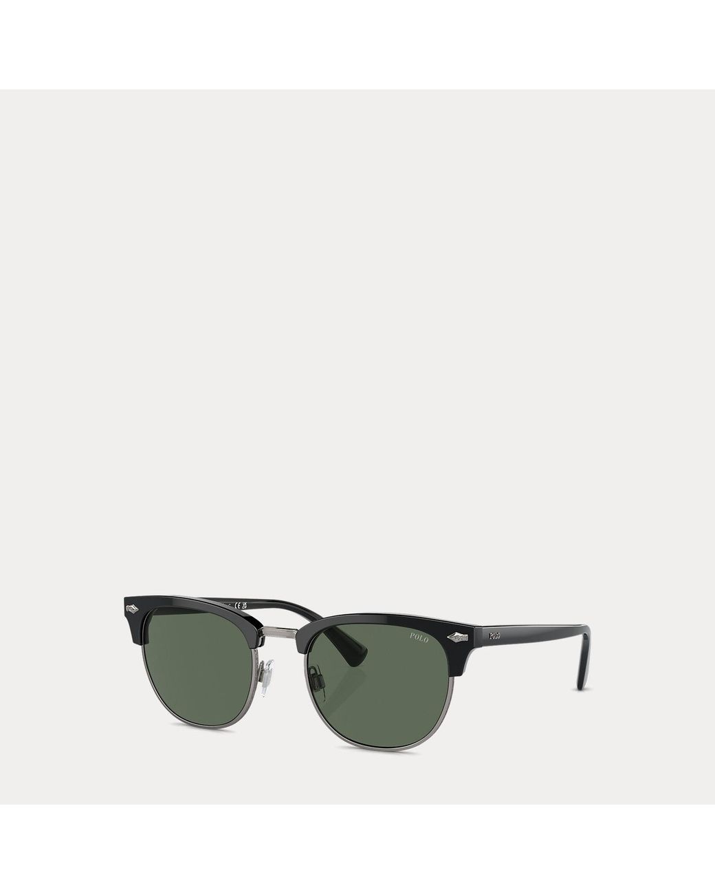 Polo Ralph Lauren Green Heritage Pen-Pin Round Sunglasses for men