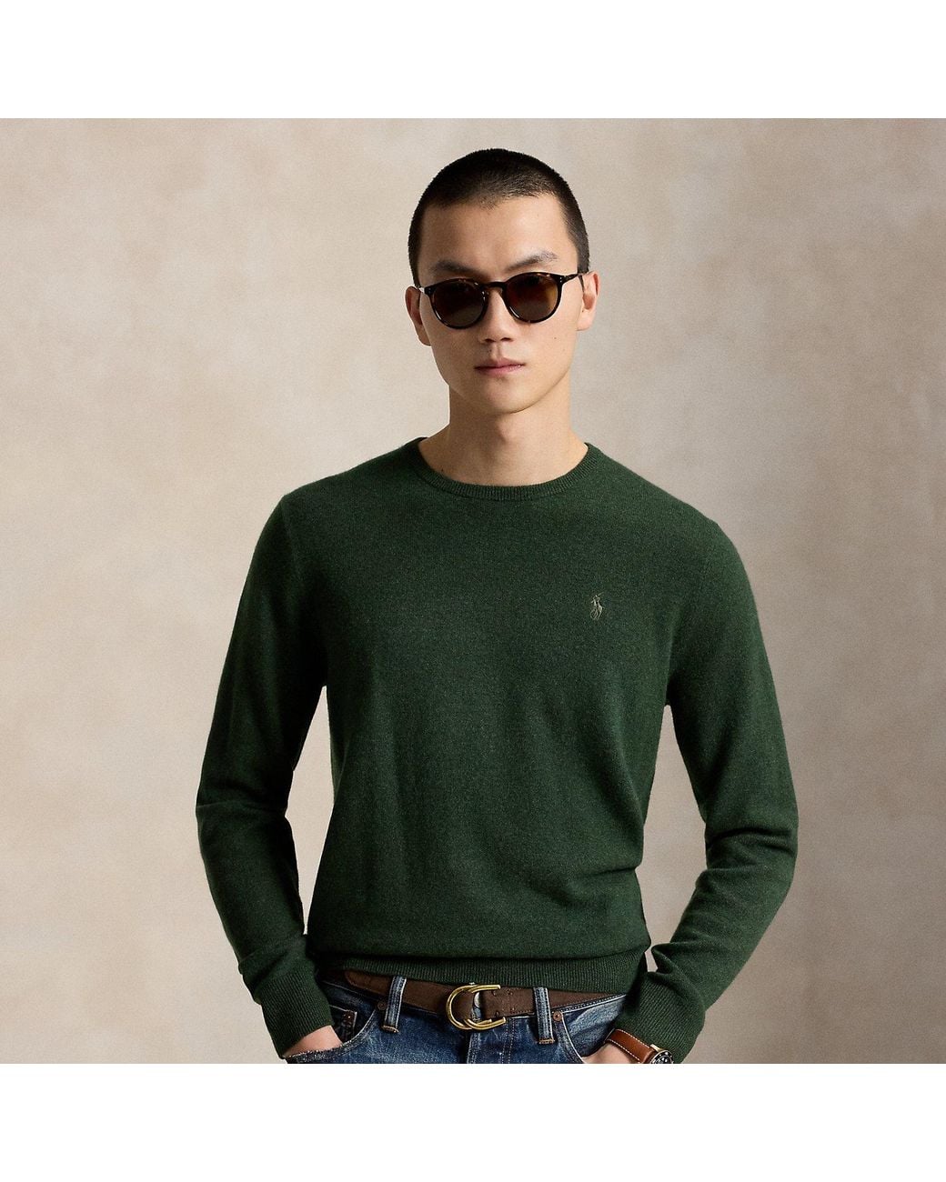 Polo Ralph Lauren Green Wool Crewneck Sweater for men
