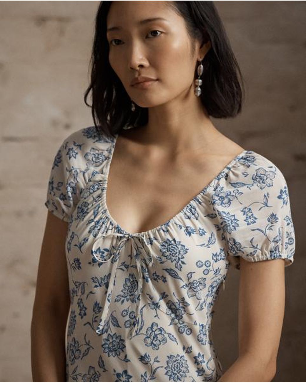 RRL White Floral-Print Voile Dress