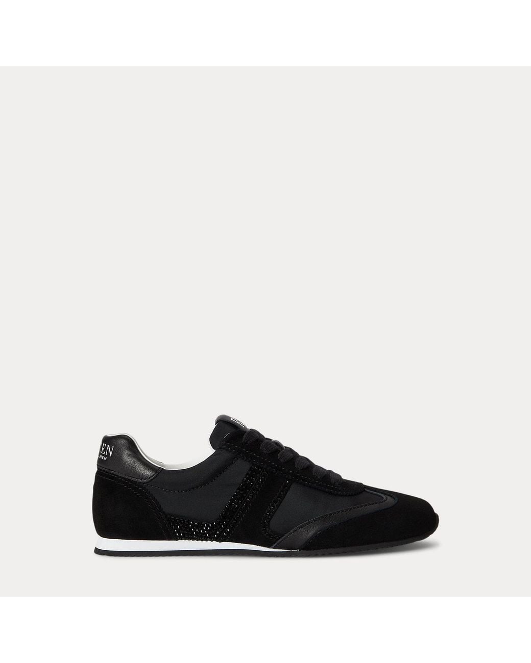 Ralph Lauren Black Dani Embellished Low-Profile Trainer