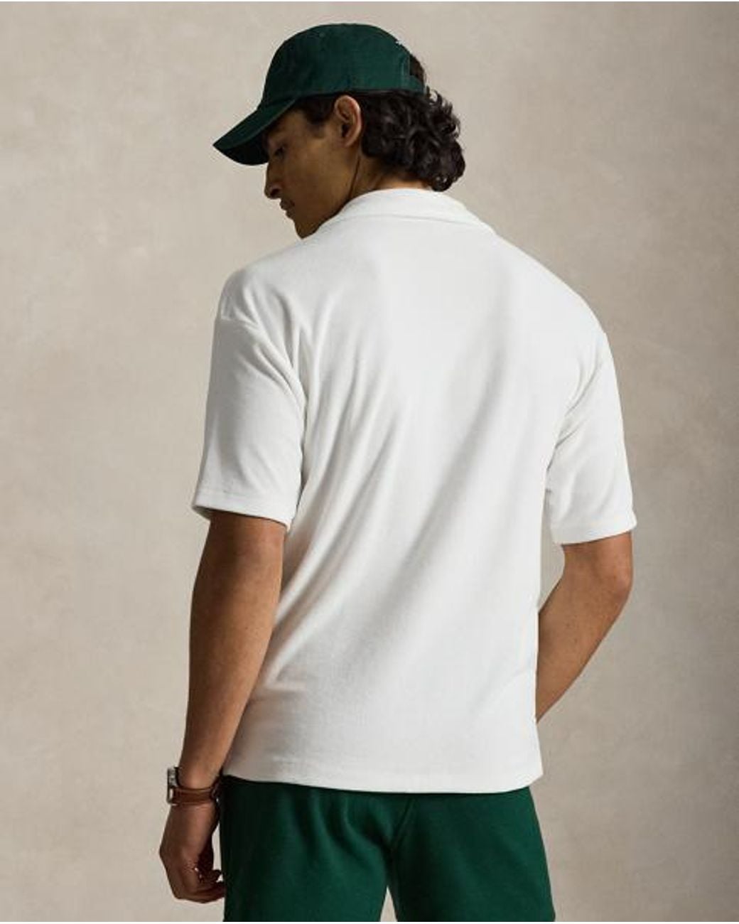 Ralph Lauren Gray Relaxed Fit Terry Polo Shirt for men