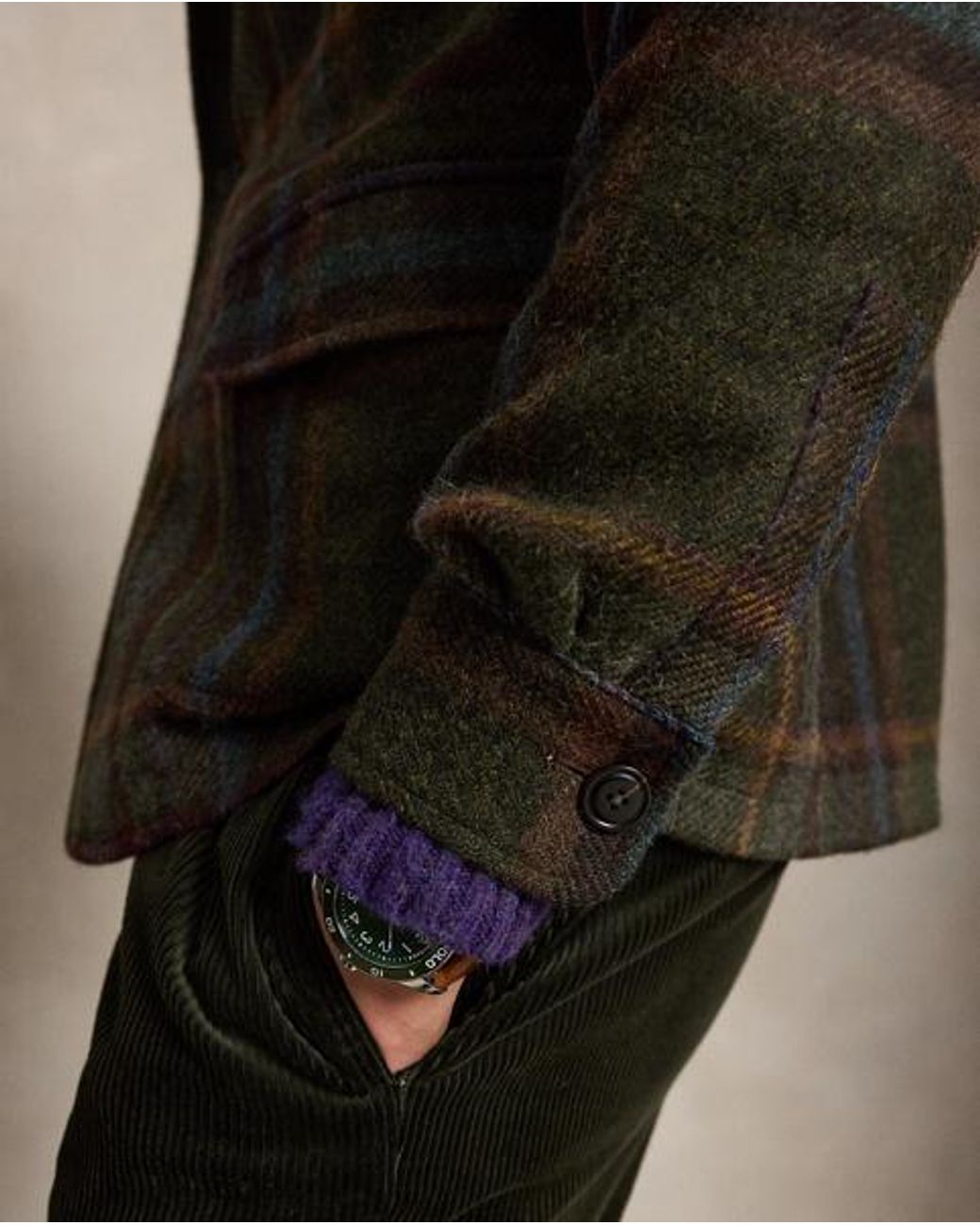 Polo Ralph Lauren Green Tailored Fit Plaid Tweed Blazer for men