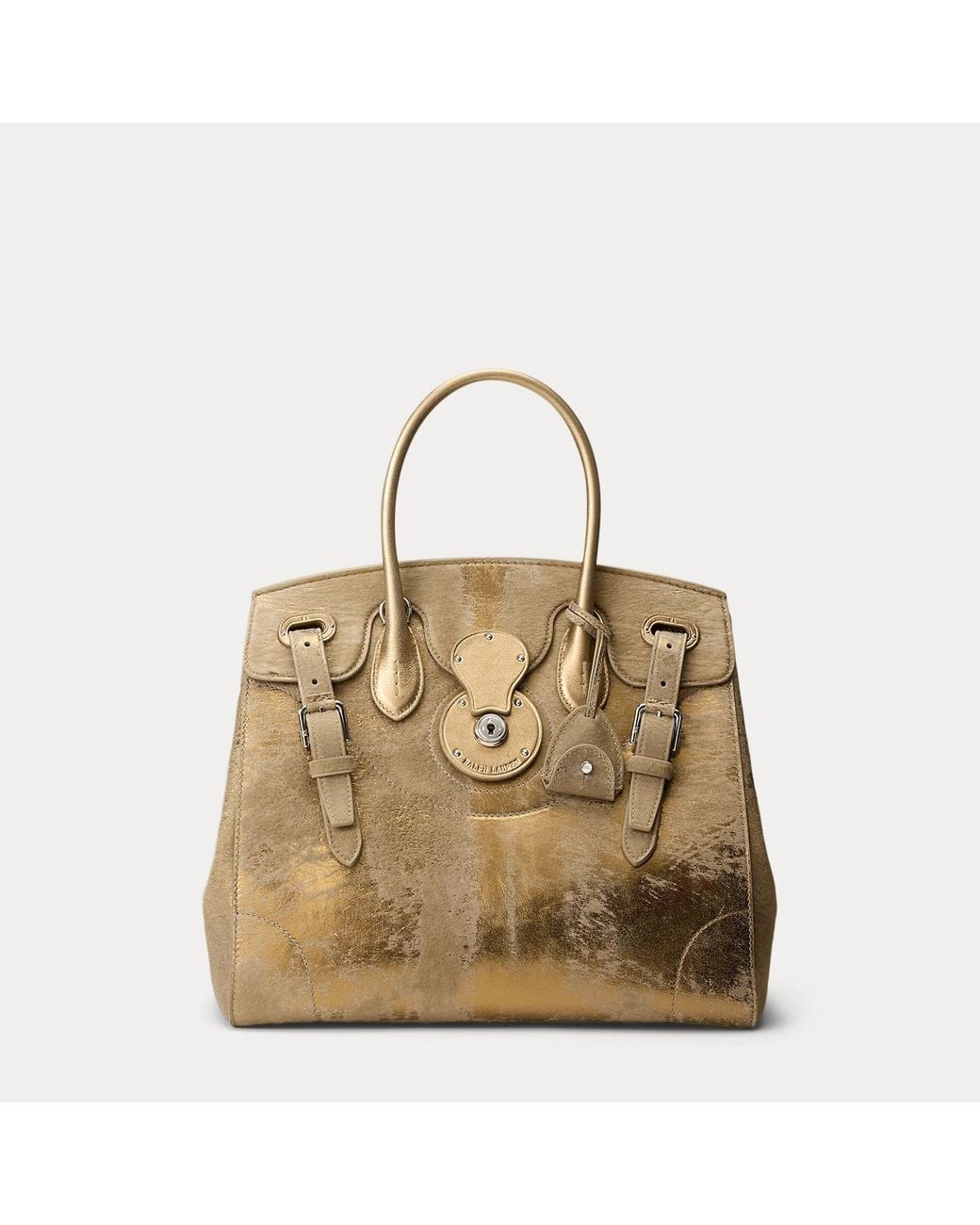Ralph Lauren Natural Extra-Soft Ricky 33 Foiled Haircalf Bag
