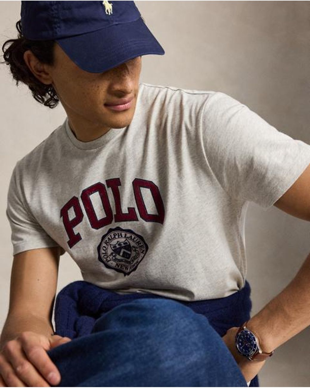 Polo Ralph Lauren Gray Custom Slim Fit Logo T-Shirt for men