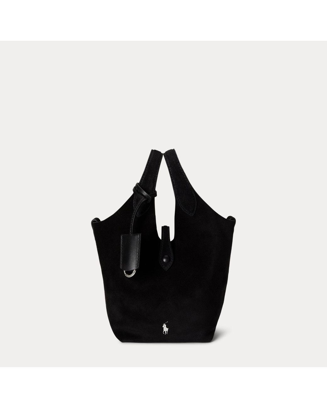 Polo Ralph Lauren Gray Polo Play Suede Small Tote & Crossbody