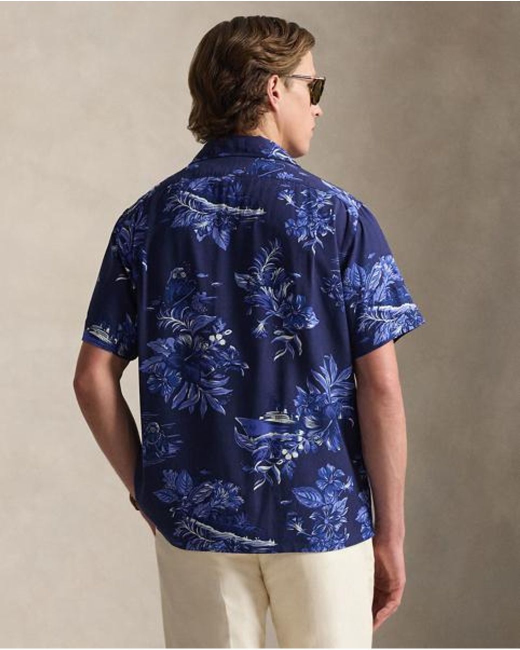 Polo Ralph Lauren Blue Classic Fit Tropical-Print Camp Shirt for men