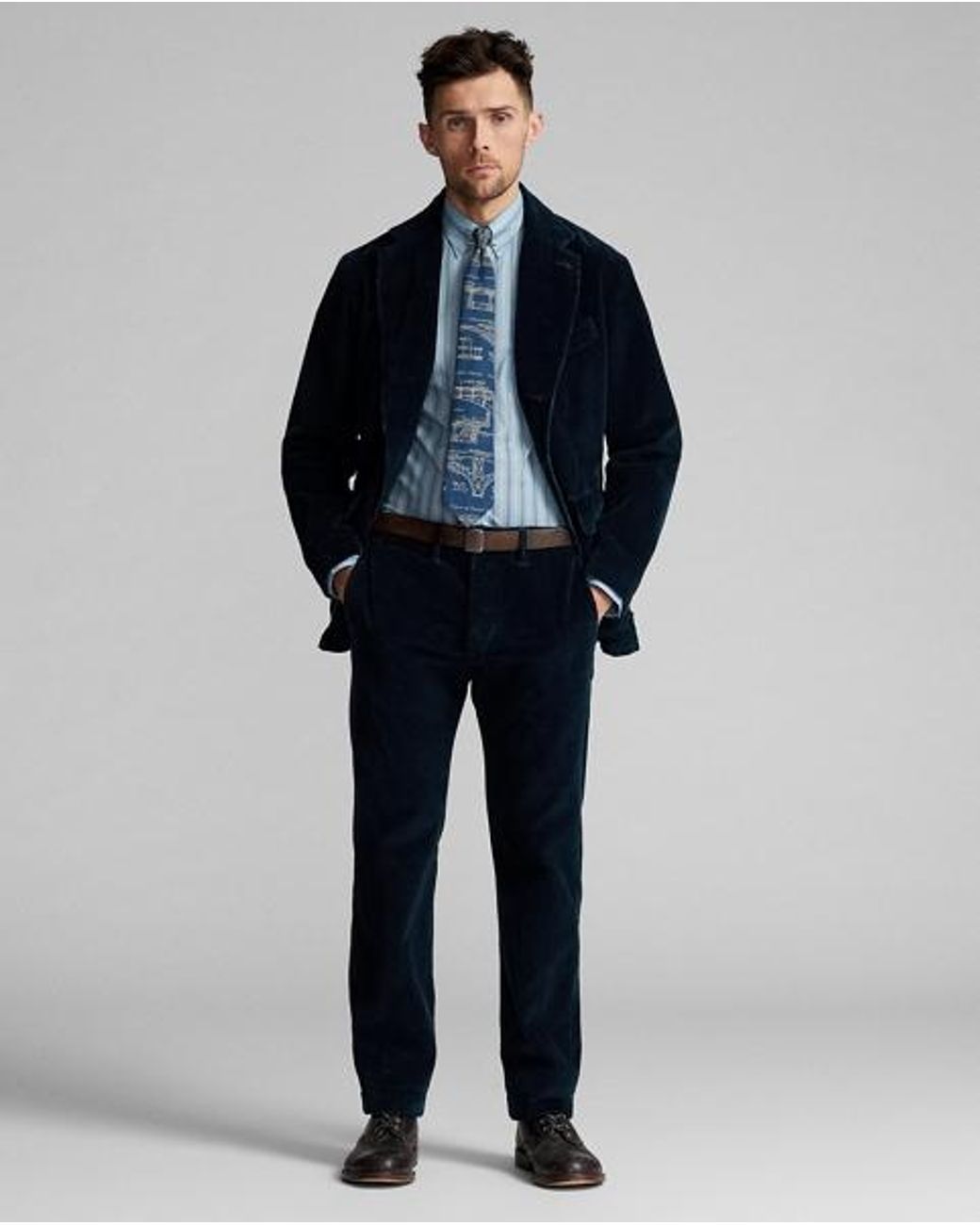 Ralph Lauren Blue Unconstructed Corduroy Sport Coat for men