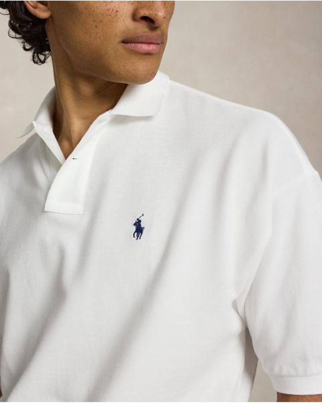 Polo Ralph Lauren White Relaxed Fit Mesh Polo Shirt for men