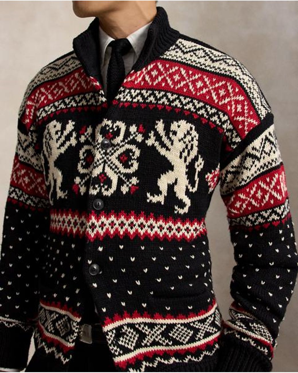 Polo Ralph Lauren Red Relaxed Fit Cotton-Cashmere Cardigan for men