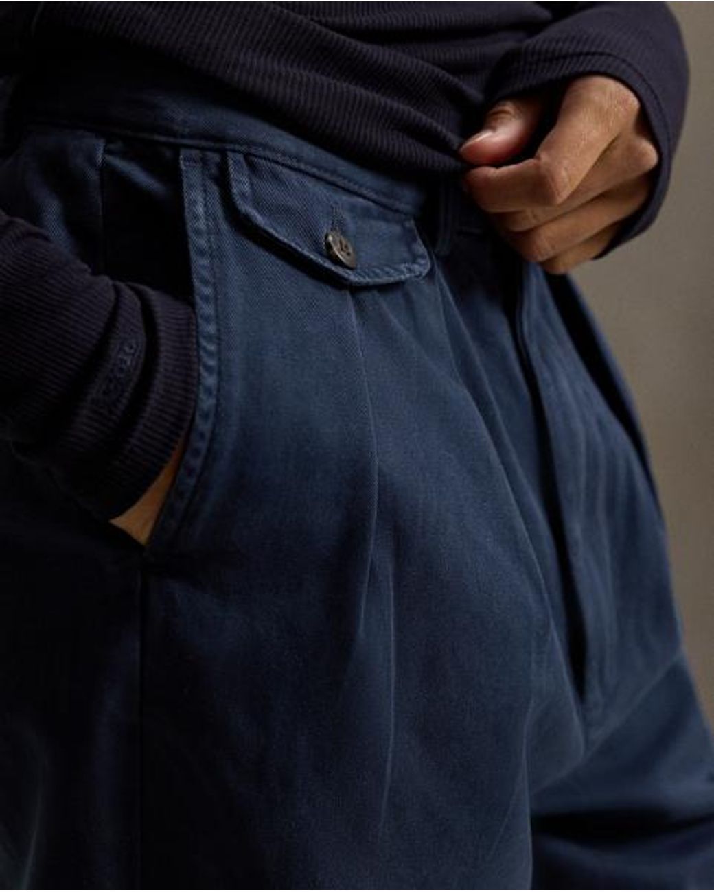 Polo Ralph Lauren Blue Whitman Relaxed Fit Pleated Trousers for men