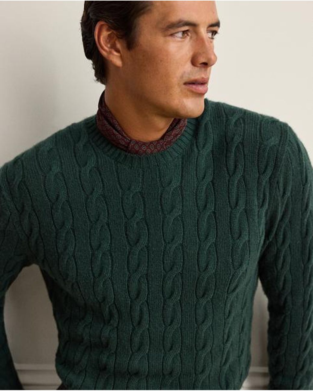 Ralph Lauren Green Cable-Knit Cashmere Jumper for men