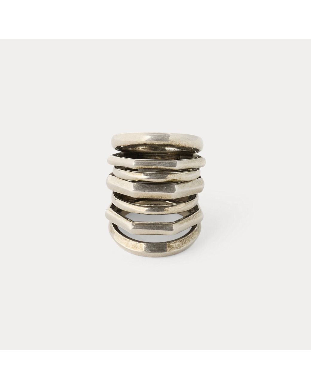 Ralph Lauren White Antiqued-Tone Orbit Ring
