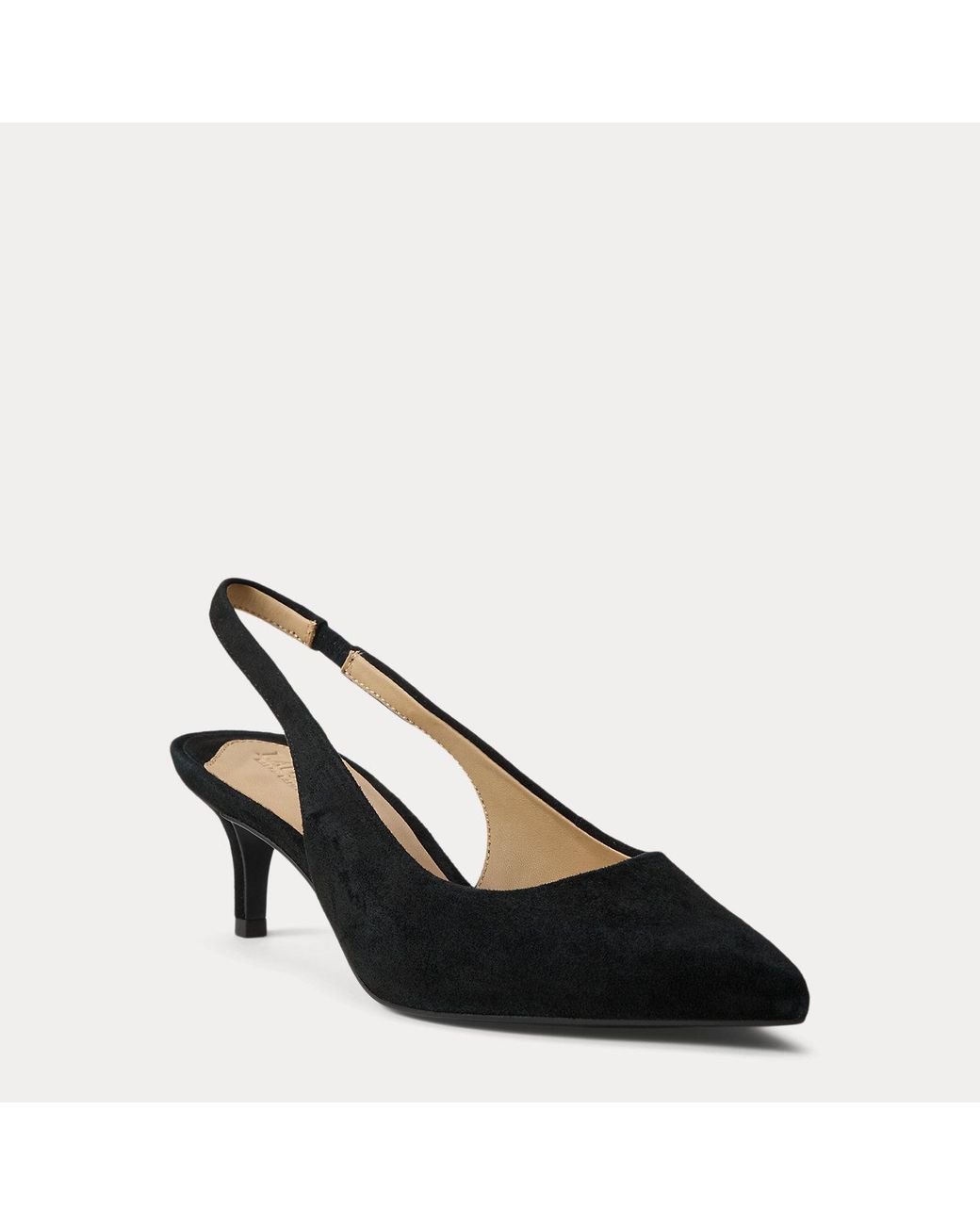 Ralph Lauren Black Lolah Ii Suede Slingback Pump
