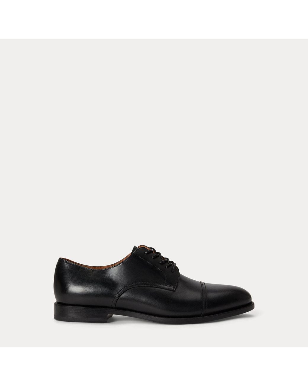 Polo Ralph Lauren Black Owen Leather Cap-Toe Shoe for men