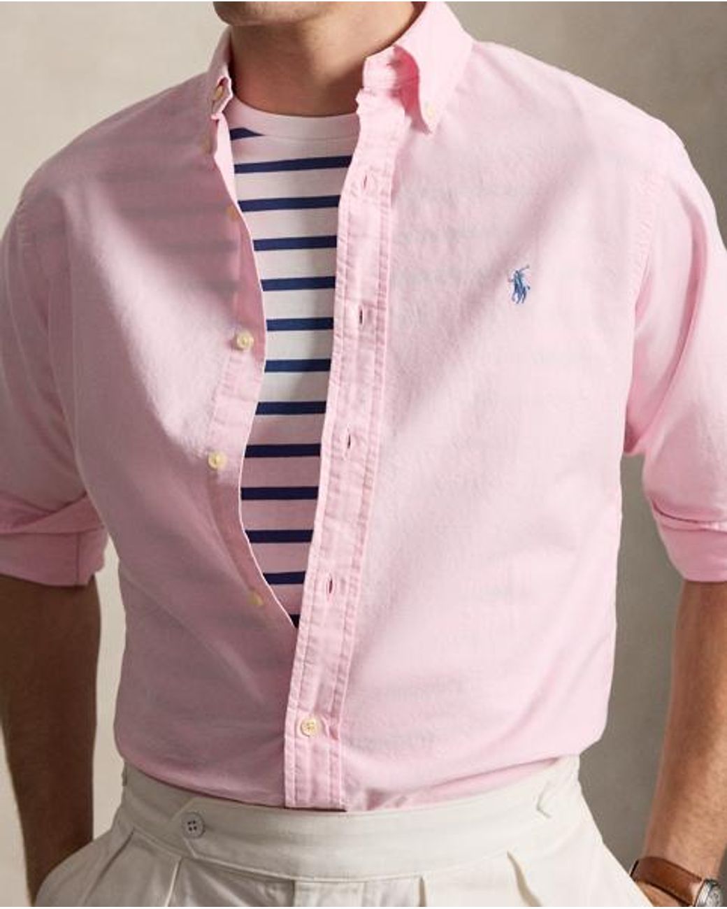 Polo Ralph Lauren Pink Custom Fit Garment-Dyed Oxford Shirt for men