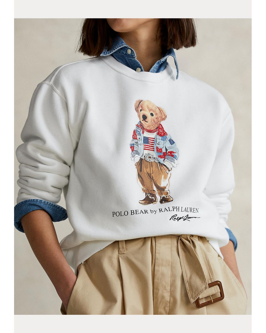 Polo Ralph Lauren Sweatshirt mit Bandana Polo Bear in Weiß | Lyst DE