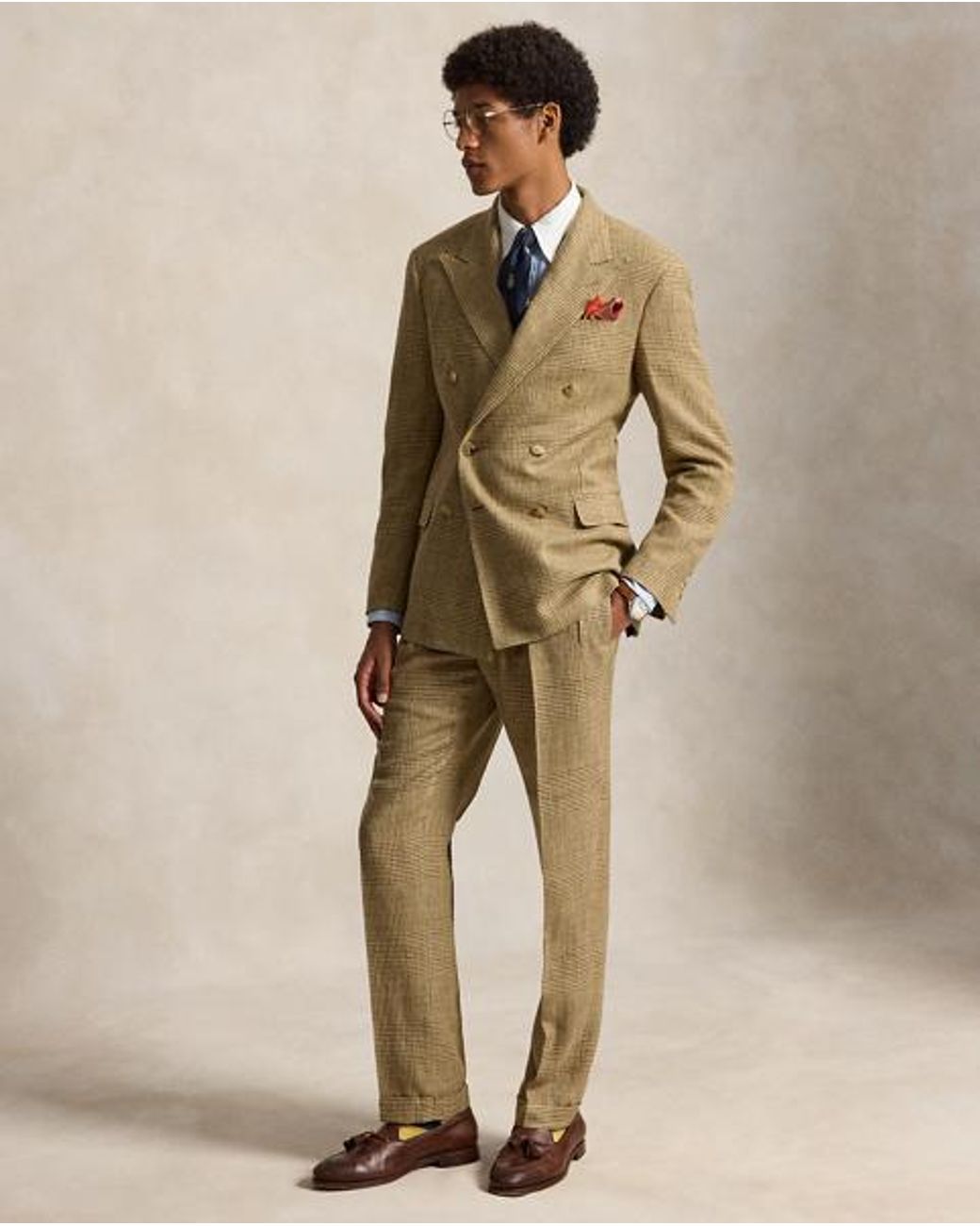 Polo Ralph Lauren Green Glen Plaid Summer Tweed Suit Trouser for men