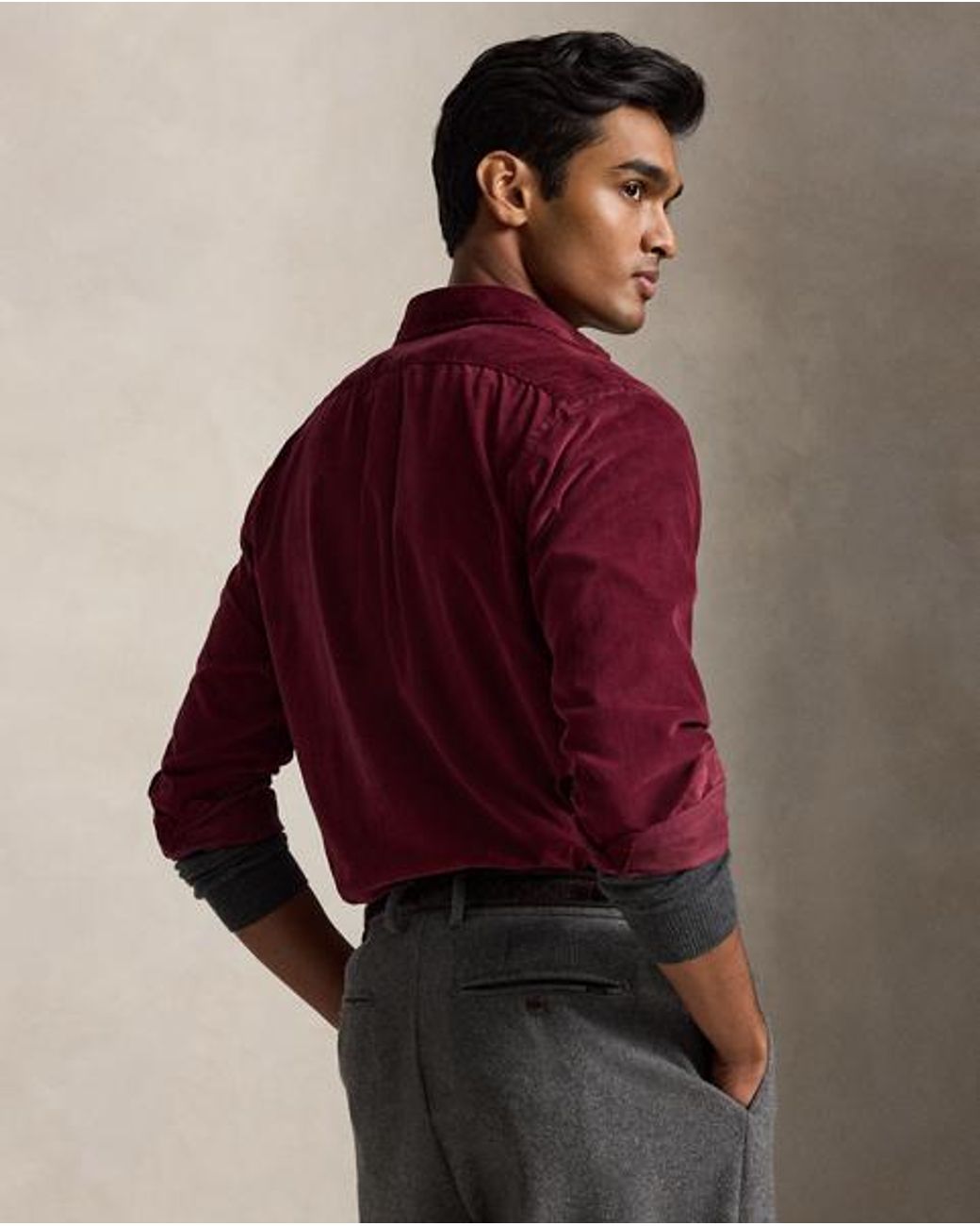 Polo Ralph Lauren Red Custom Fit Corduroy Shirt for men