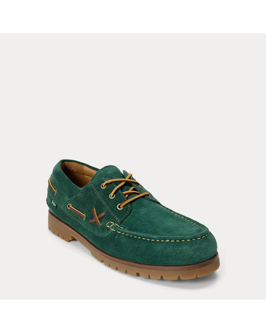 Polo Ralph Lauren Green Ranger Suede Boat Shoe for men