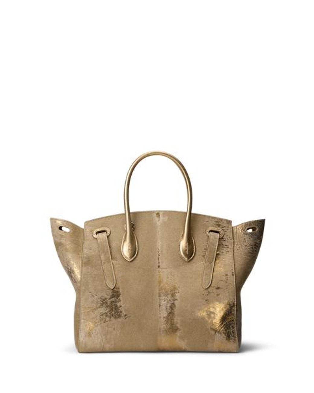 Ralph Lauren Natural Extra-Soft Ricky 33 Foiled Haircalf Bag