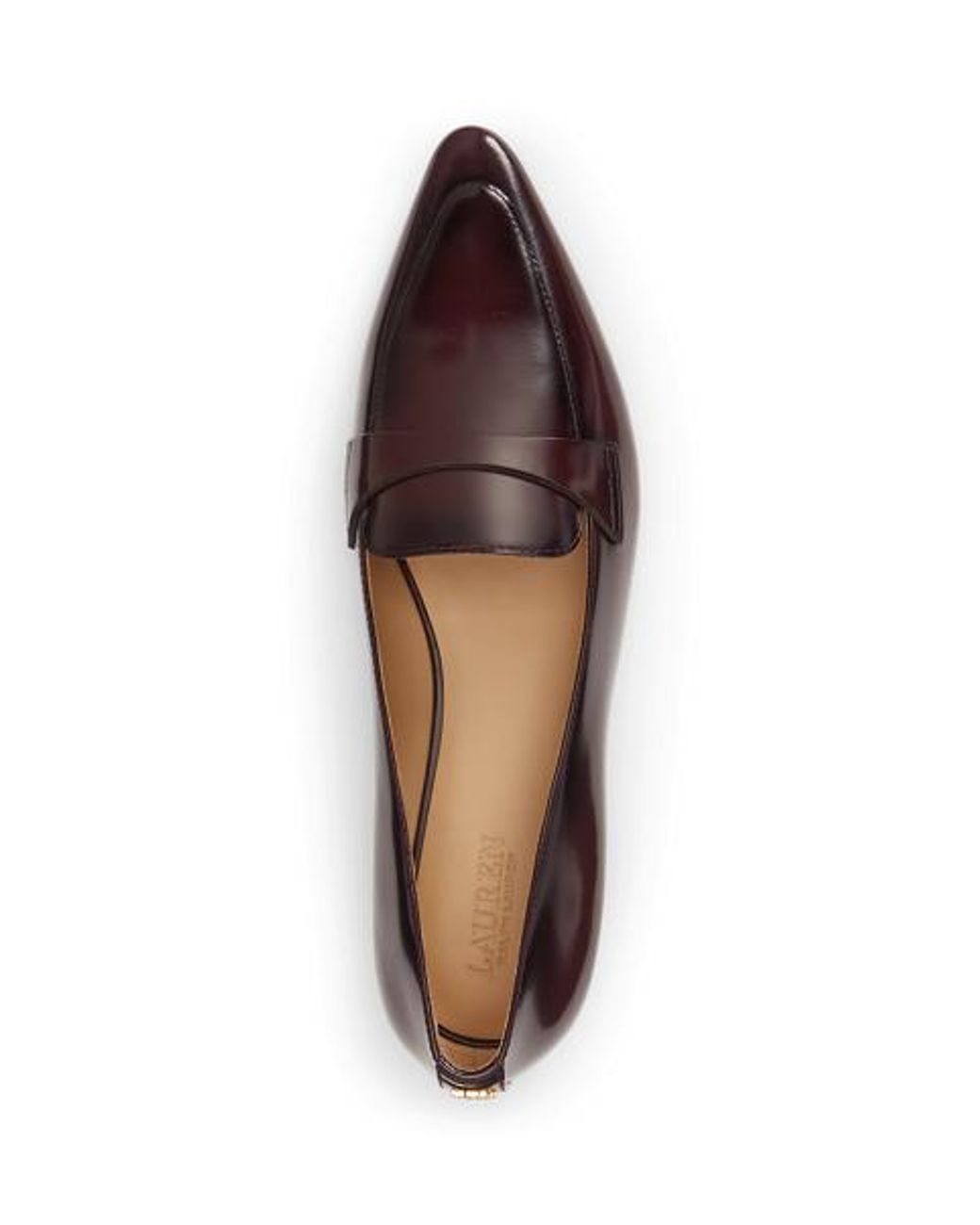 Ralph Lauren Brown Audri Glazed Leather Loafer
