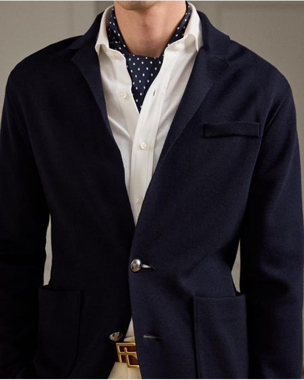 Ralph Lauren Blue Wool Blazer Cardigan for men