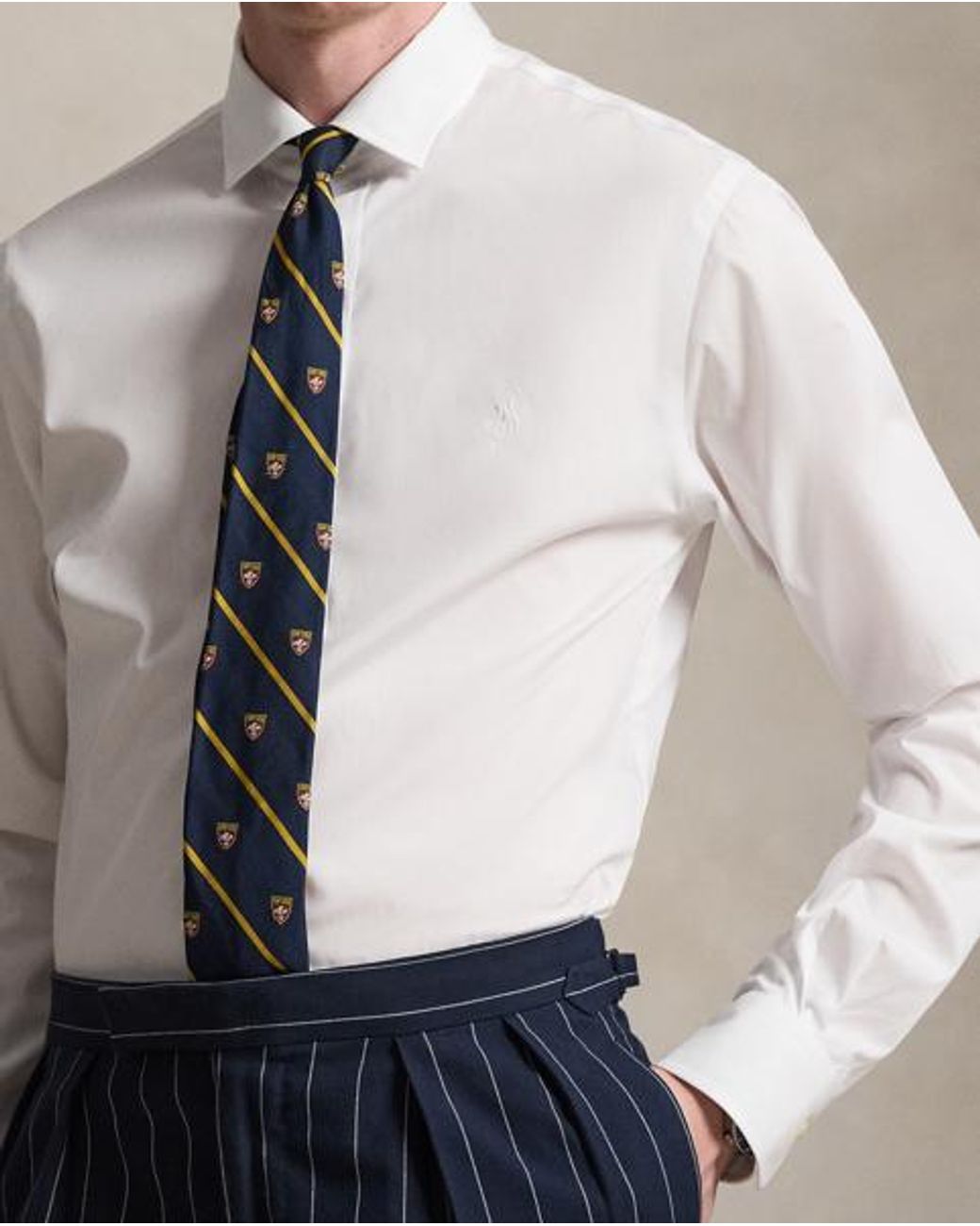 Polo Ralph Lauren White Custom Fit Poplin Shirt for men