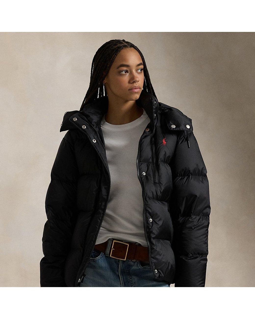 最新作【POLO RALPH LAUREN】Water-Repellent Twill Down Parka Polo Ralph Lauren Women Black Water-Repellent Twill 650 Down