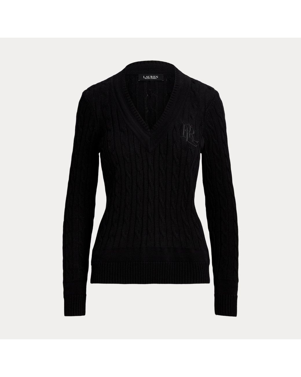 Ralph Lauren Black Cable-Knit Cricket Jumper
