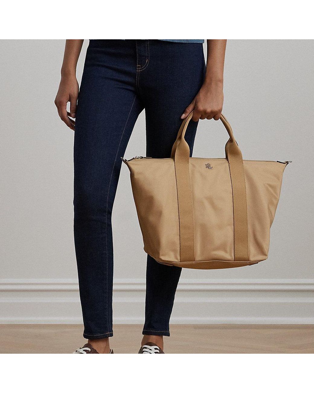 Ralph Lauren｜Stevie ナイロン きれい色トート 大きめ＆軽量 Ralph Lauren Ralph Lauren Nylon Extra-Large Stevie Zip Tote