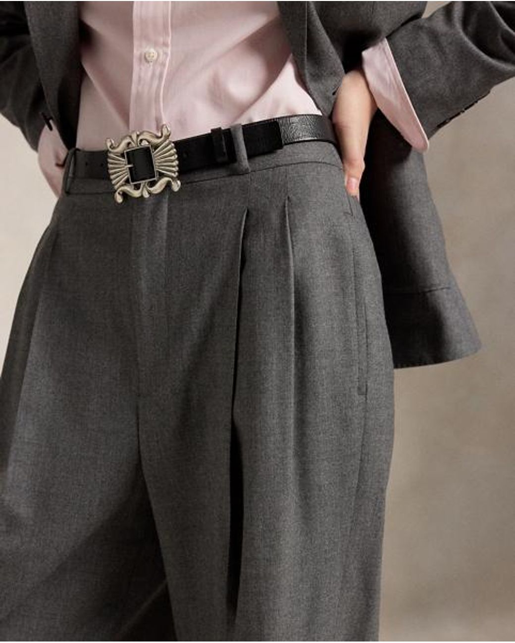 Polo Ralph Lauren Black Wool-Blend Bacall Trouser